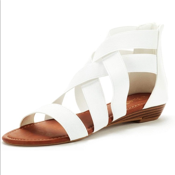Ankle Strap Low Wedges Sandals NEW - Picture 1 of 4